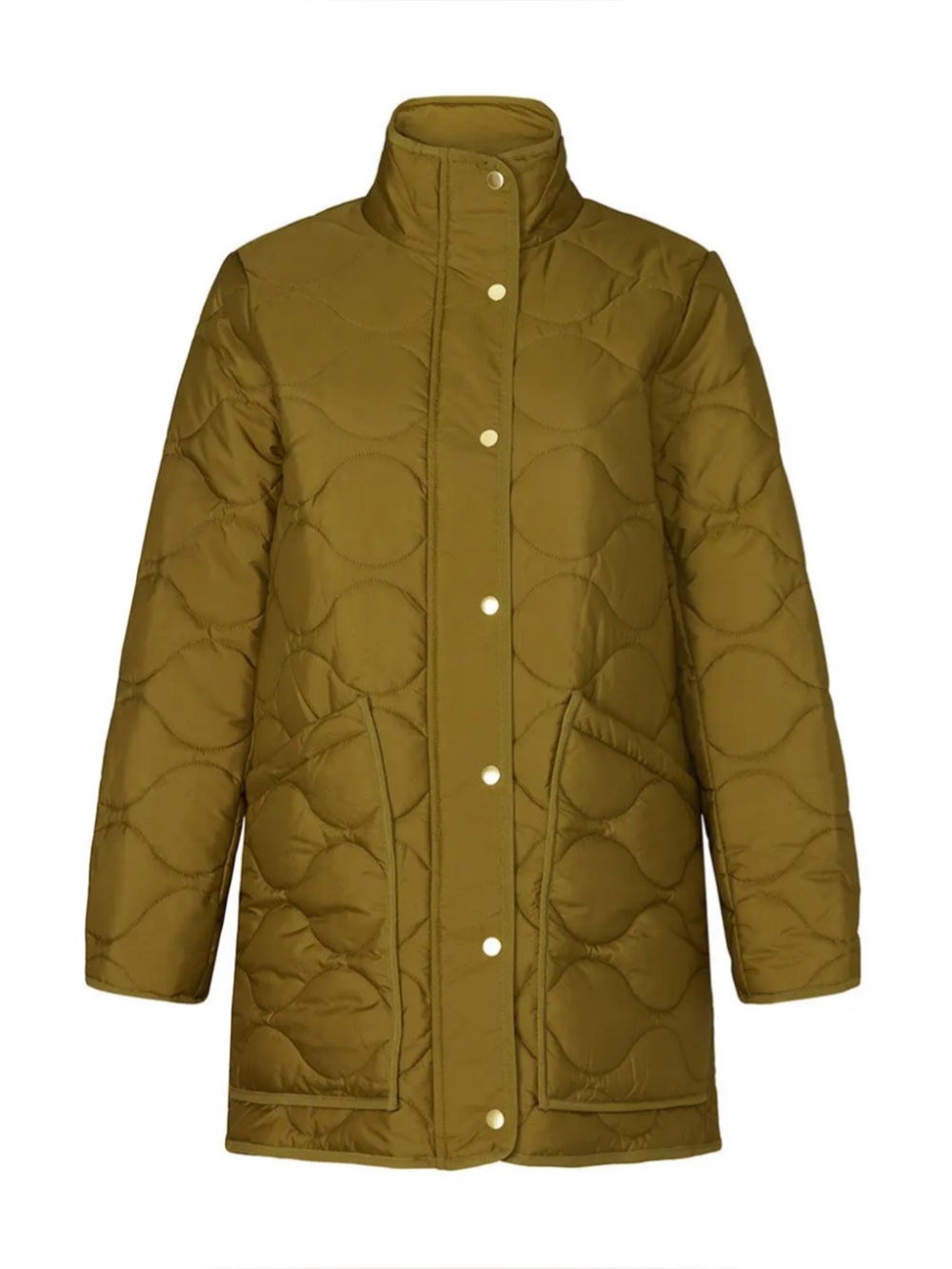 J. CREW | Carmmie Signature Quilted Puffer Jacket in Green, Size Medium
